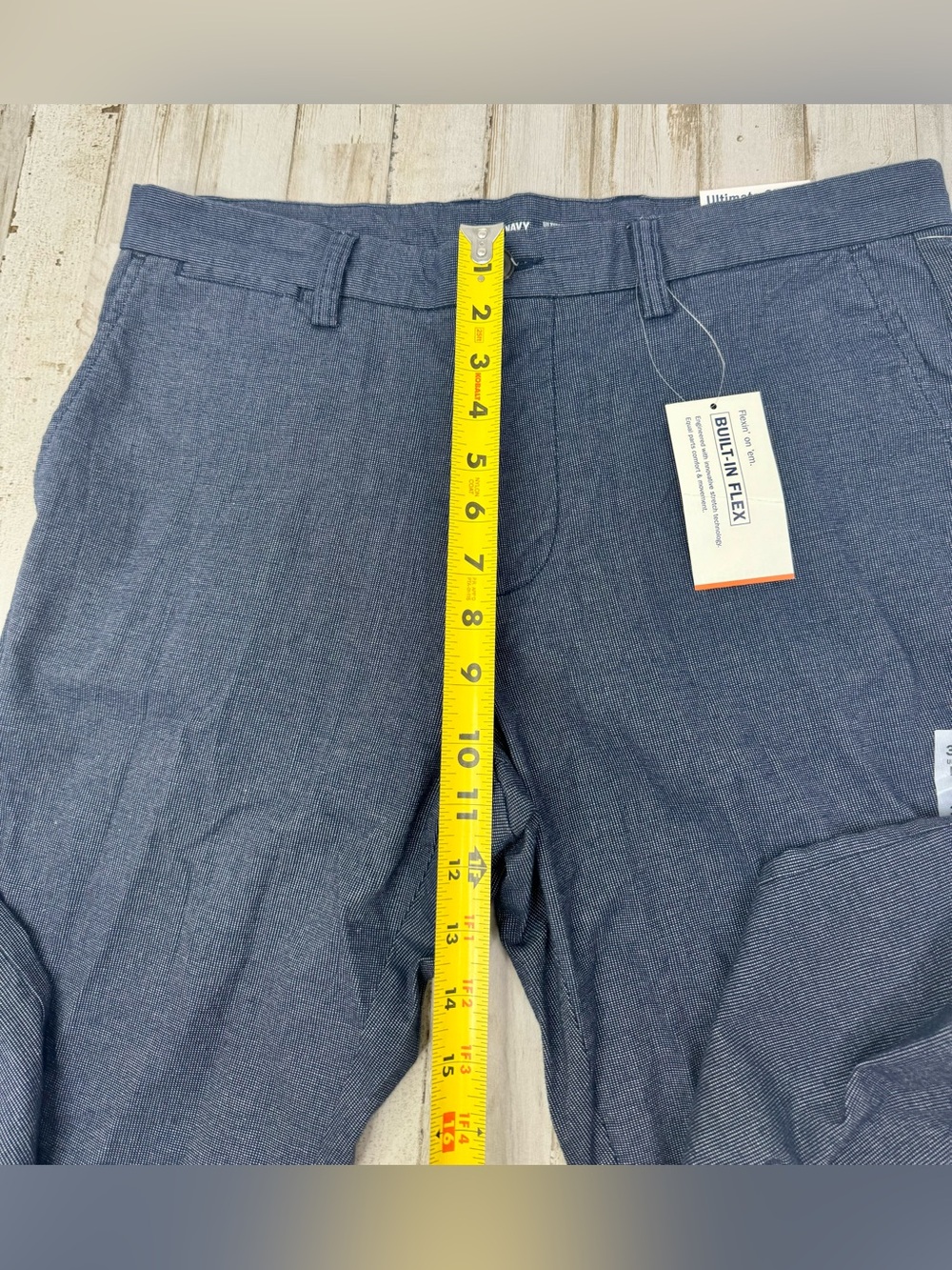 Old Navy Ultimate Slim Built-In Flex Chino Pants Mens 34x32 Blue Stretch Casual - Picture 7 of 11